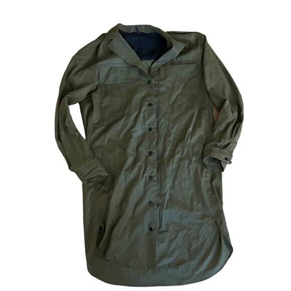 Rag & Bone Dark Olive Mason Button Up Shirt Dress Size Medium - Picture 1 of 10